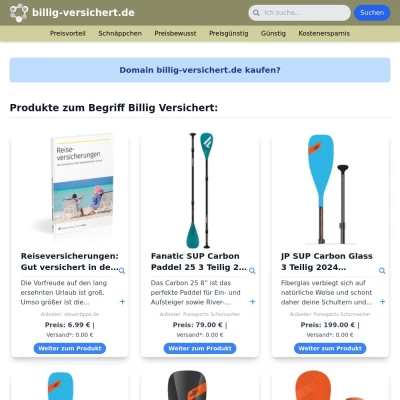 Screenshot billig-versichert.de