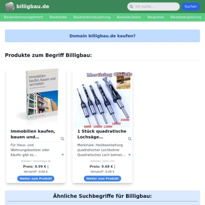 Screenshot billigbau.de