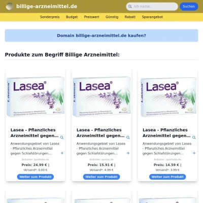 Screenshot billige-arzneimittel.de