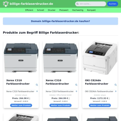 Screenshot billige-farblaserdrucker.de