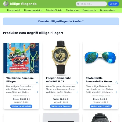 Screenshot billige-flieger.de