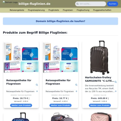 Screenshot billige-fluglinien.de