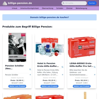 Screenshot billige-pension.de