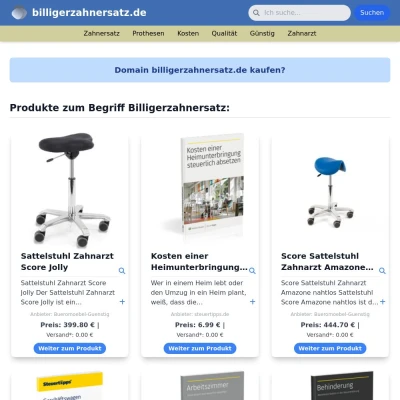 Screenshot billigerzahnersatz.de