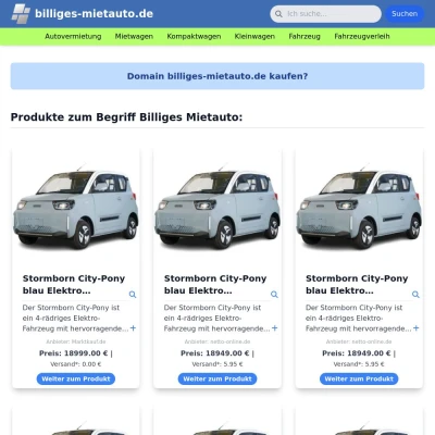 Screenshot billiges-mietauto.de