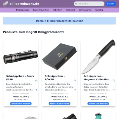 Screenshot billigproduzent.de