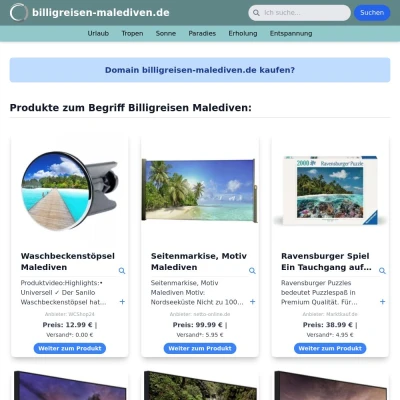 Screenshot billigreisen-malediven.de