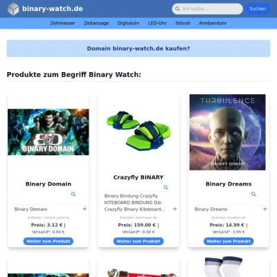 Screenshot binary-watch.de