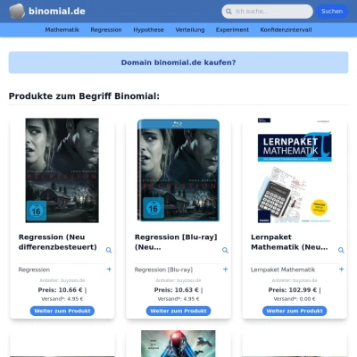 Screenshot binomial.de