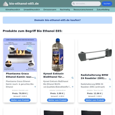 Screenshot bio-ethanol-e85.de