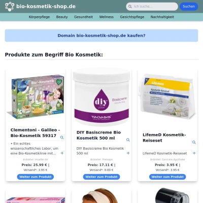 Screenshot bio-kosmetik-shop.de