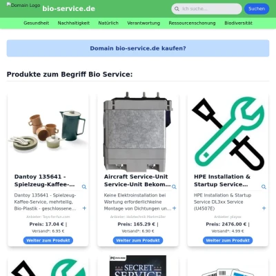 Screenshot bio-service.de