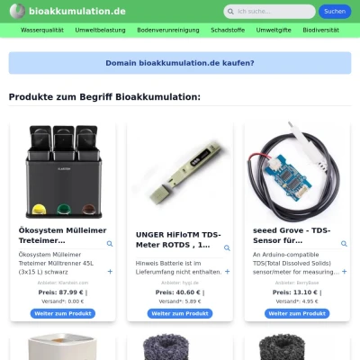 Screenshot bioakkumulation.de