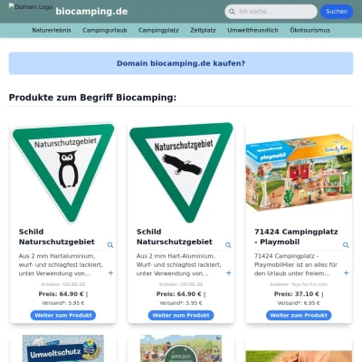 Screenshot biocamping.de