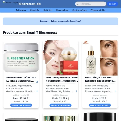 Screenshot biocremes.de