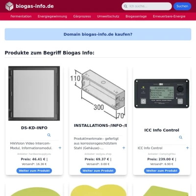 Screenshot biogas-info.de