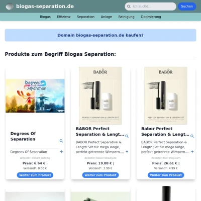 Screenshot biogas-separation.de