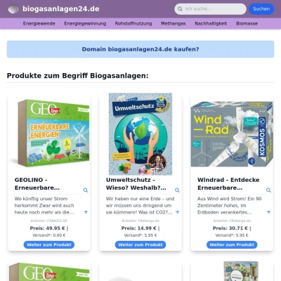 Screenshot biogasanlagen24.de