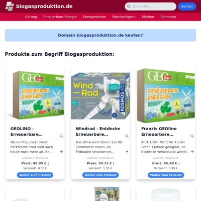 Screenshot biogasproduktion.de