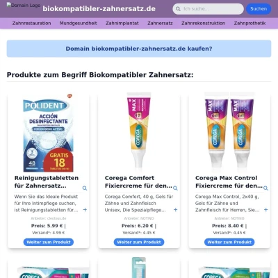 Screenshot biokompatibler-zahnersatz.de