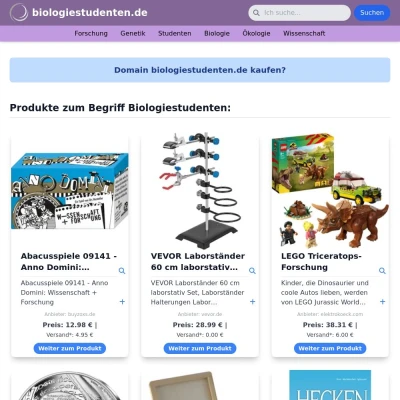 Screenshot biologiestudenten.de