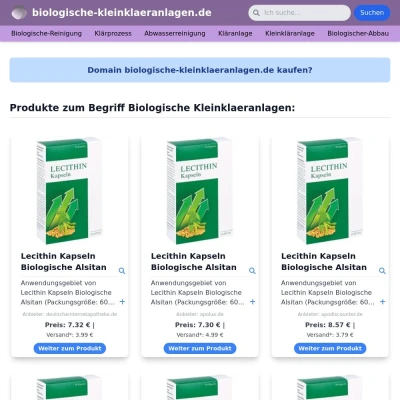 Screenshot biologische-kleinklaeranlagen.de