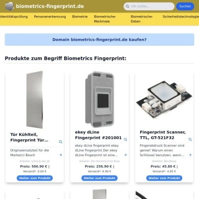 Screenshot biometrics-fingerprint.de