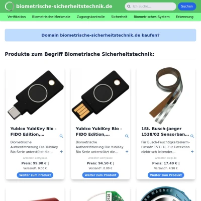 Screenshot biometrische-sicherheitstechnik.de