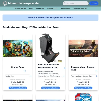Screenshot biometrischer-pass.de