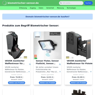 Screenshot biometrischer-sensor.de