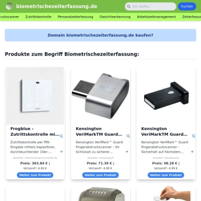 Screenshot biometrischezeiterfassung.de