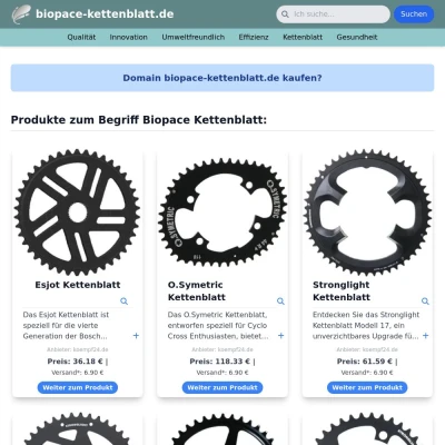 Screenshot biopace-kettenblatt.de