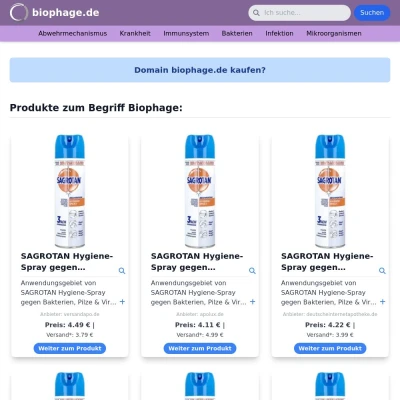 Screenshot biophage.de