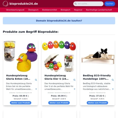 Screenshot bioprodukte24.de