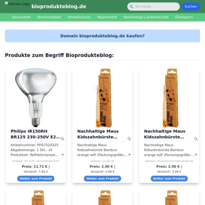 Screenshot bioprodukteblog.de