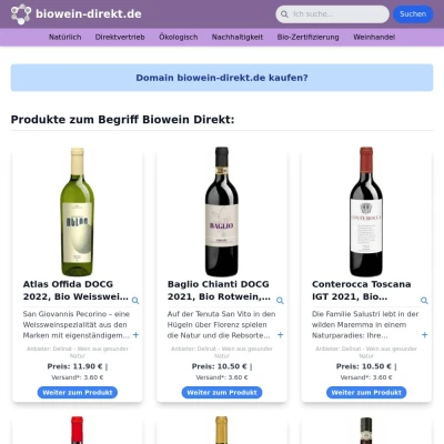 Screenshot biowein-direkt.de