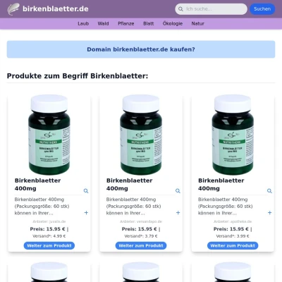 Screenshot birkenblaetter.de