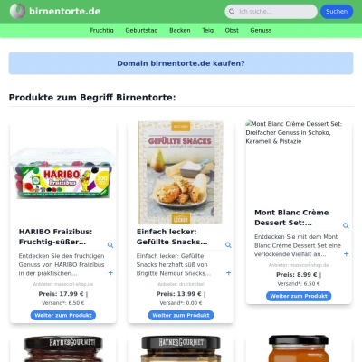 Screenshot birnentorte.de