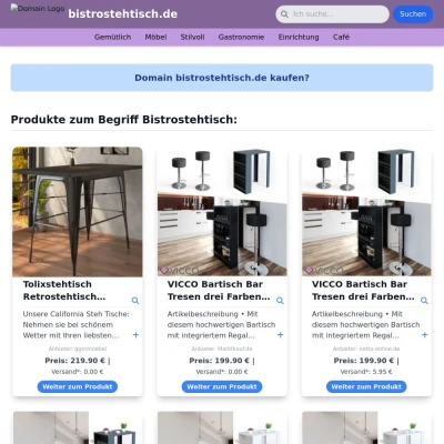 Screenshot bistrostehtisch.de