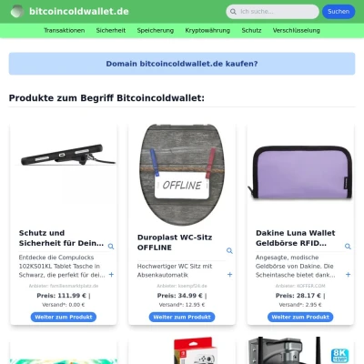 Screenshot bitcoincoldwallet.de