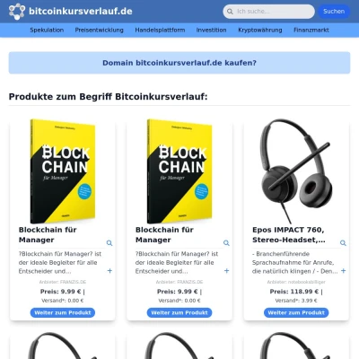 Screenshot bitcoinkursverlauf.de