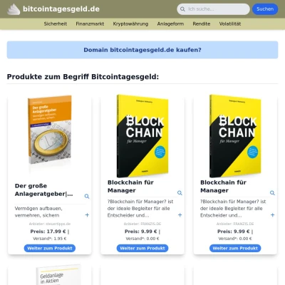 Screenshot bitcointagesgeld.de