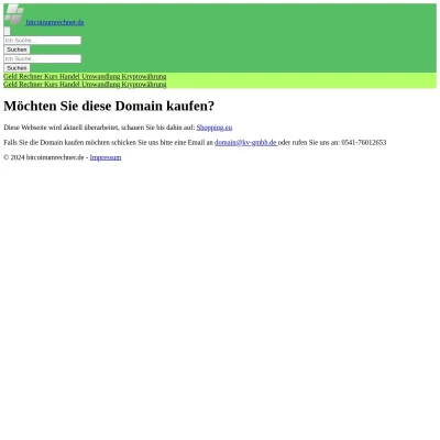 Screenshot bitcoinumrechner.de