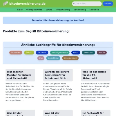 Screenshot bitcoinversicherung.de