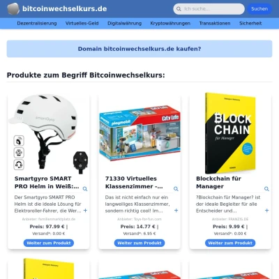 Screenshot bitcoinwechselkurs.de