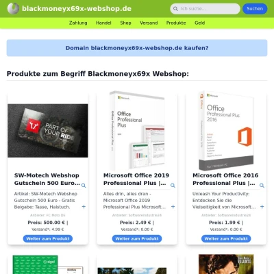 Screenshot blackmoneyx69x-webshop.de