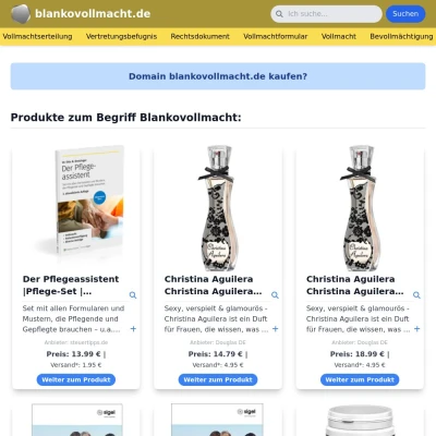 Screenshot blankovollmacht.de