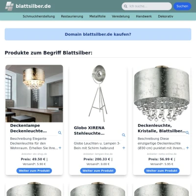 Screenshot blattsilber.de