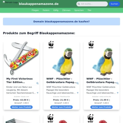 Screenshot blaukappenamazone.de