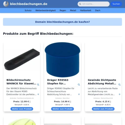 Screenshot blechbedachungen.de